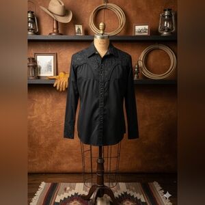Scully Gunfighter Retro Embroidered Snap Button Shirt